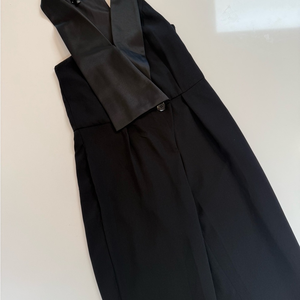 Lulu's Sleek Black Satin Jumpsuit